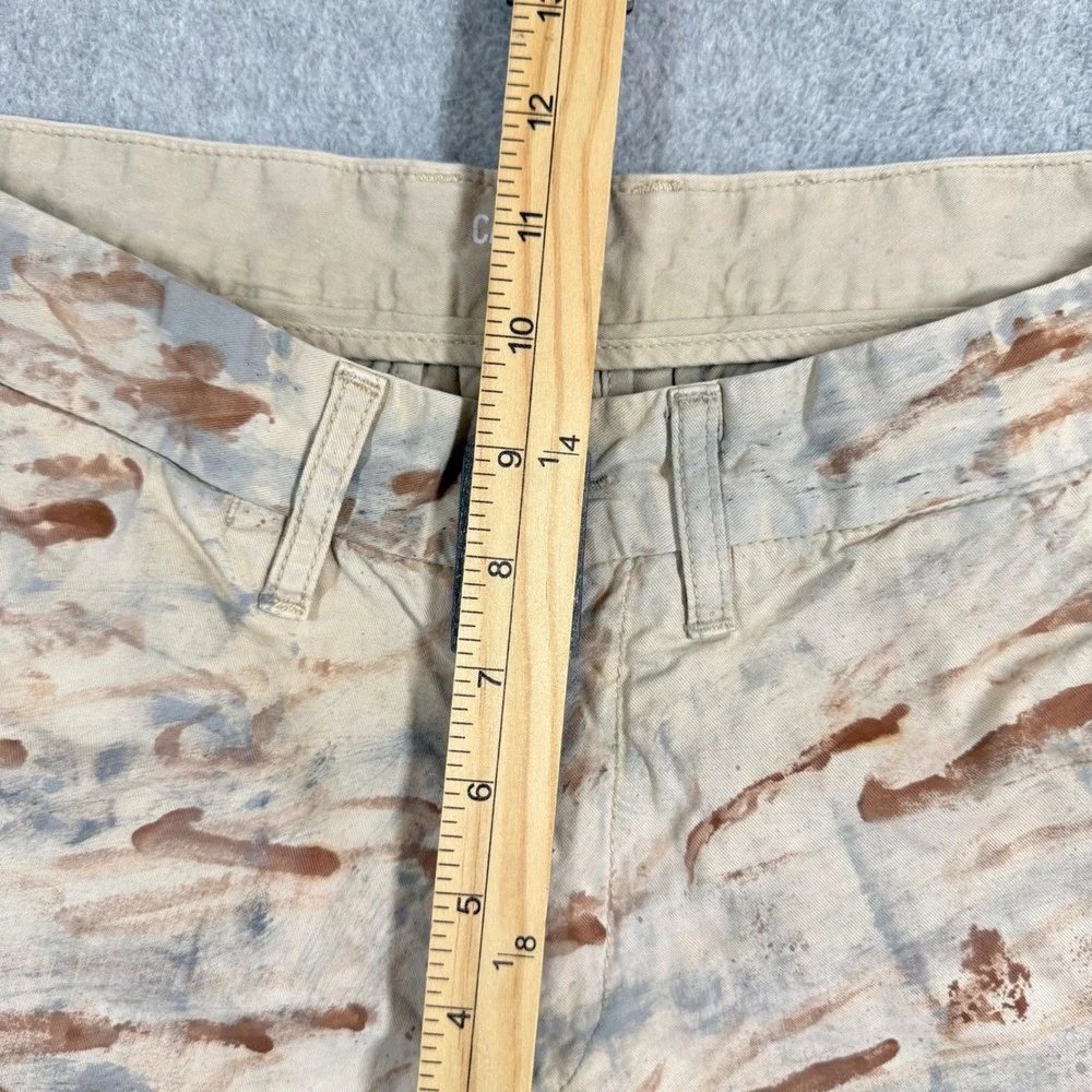 Carhartt WIP Johnson Short Mens 31 Tan Painted Camo Distressed Chino Shorts